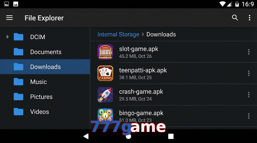Main screen of 777Game gameapk page for PK players